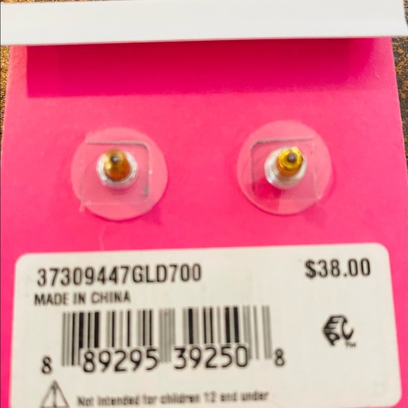 Betsey Johnson Lemon 🍋 Slice Rhinestone Button Earrings NWT - Picture 9 of 9